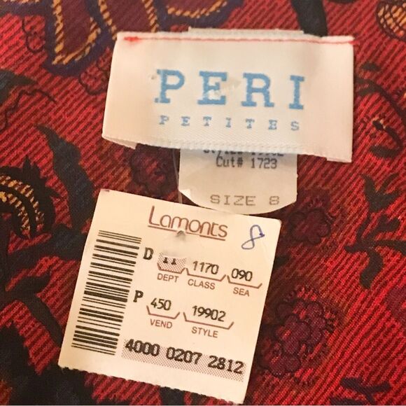 Vintage 80s Deadstock Floral Dress from Peri Petites Sz S - Picture 2 of 5